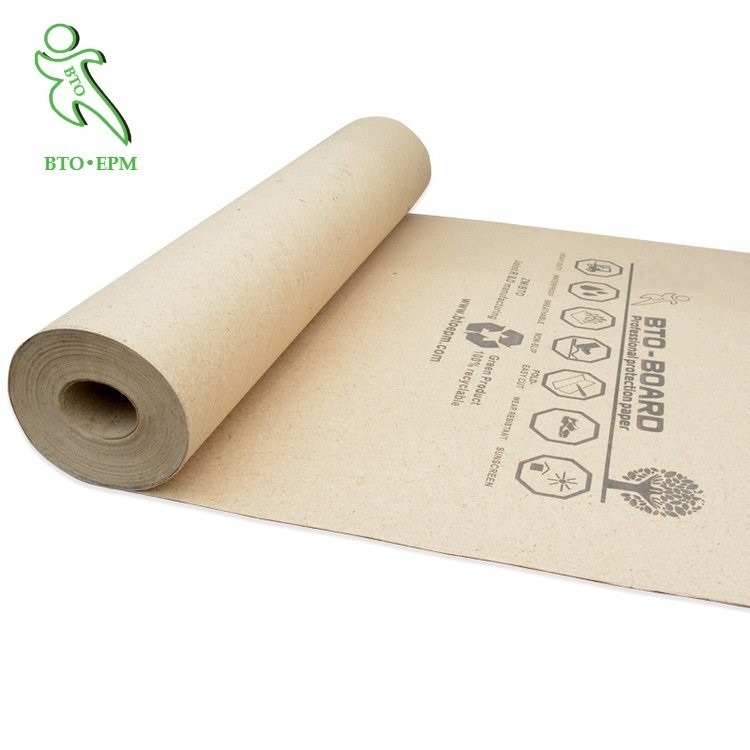 Temporary Covering Heavy Floor Protection Paper Roll Hardwood During Renovation